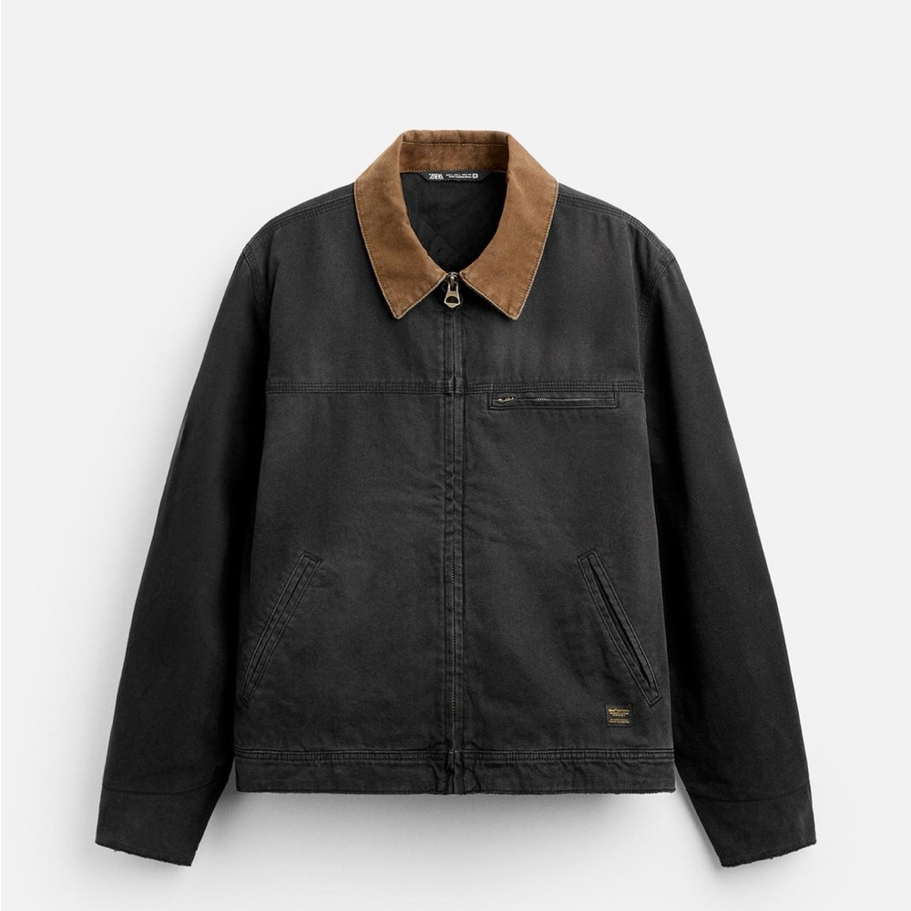Zara Contrasting Collar Jacket